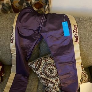 Brand New Just Don satin tear away pants
